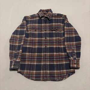 Timberland Flannel Shirts Mens Medium Brown Festival Spring Outdoor Heavyweight